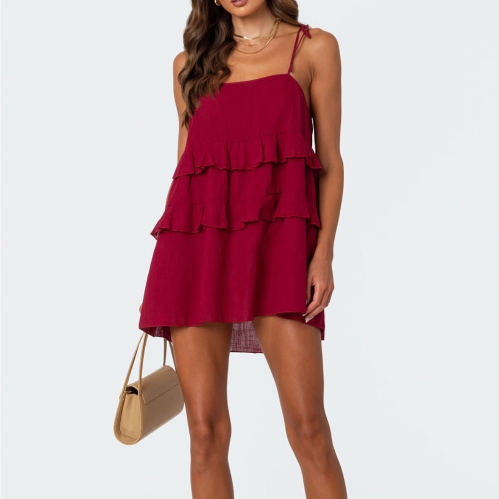 Elegant Burgundy Mini Dress